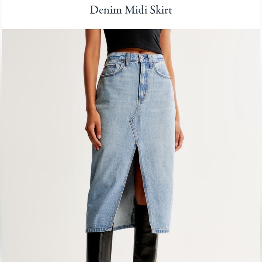 NWT ABERCROMBIE DENIM MIDI SKIRT